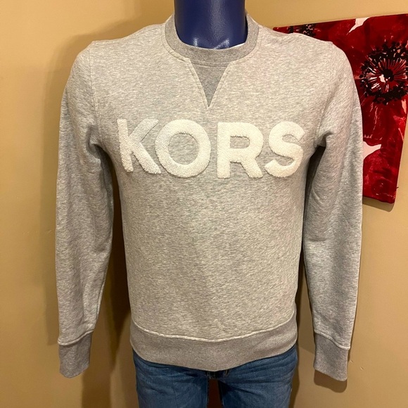 Michael Kors Crew with Textures Chenille Logo, contrasting collar & bands, Small - Picture 1 of 4